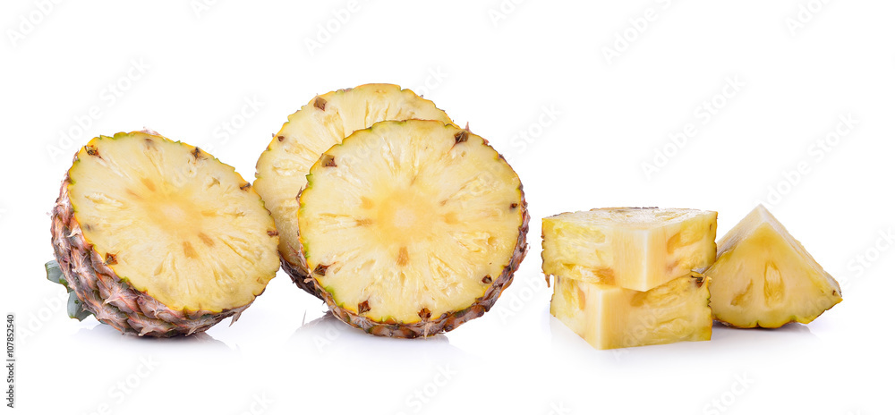 pineapple with slices isolated