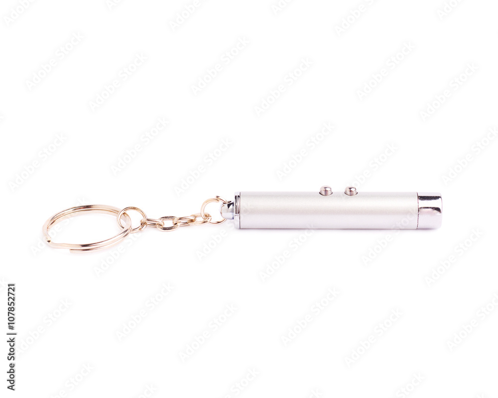 Gray laser pointer over isolated white background Gray laser pointer over isolated white background