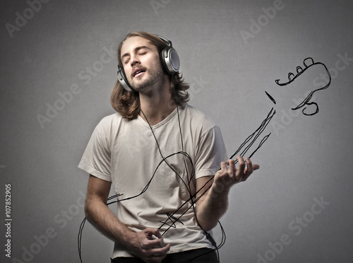 Slika na platnu Man playing the guitar