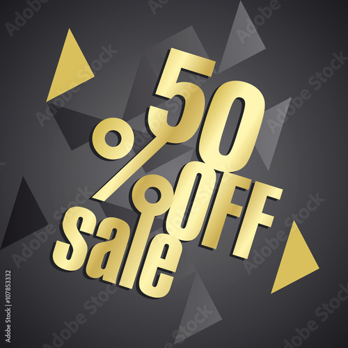Sale 50 percent off gold black abstract background