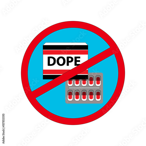 ANTI-DOPING red stamp with pill pack.