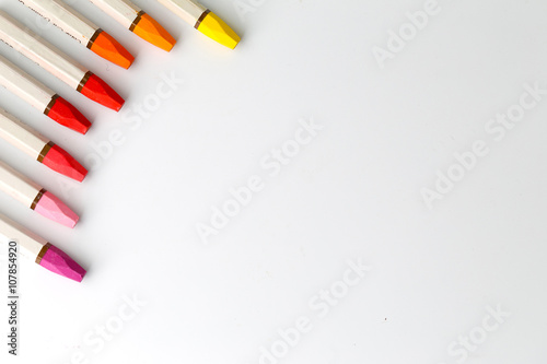 paint stirring stick Neatly arranged on a white background 
