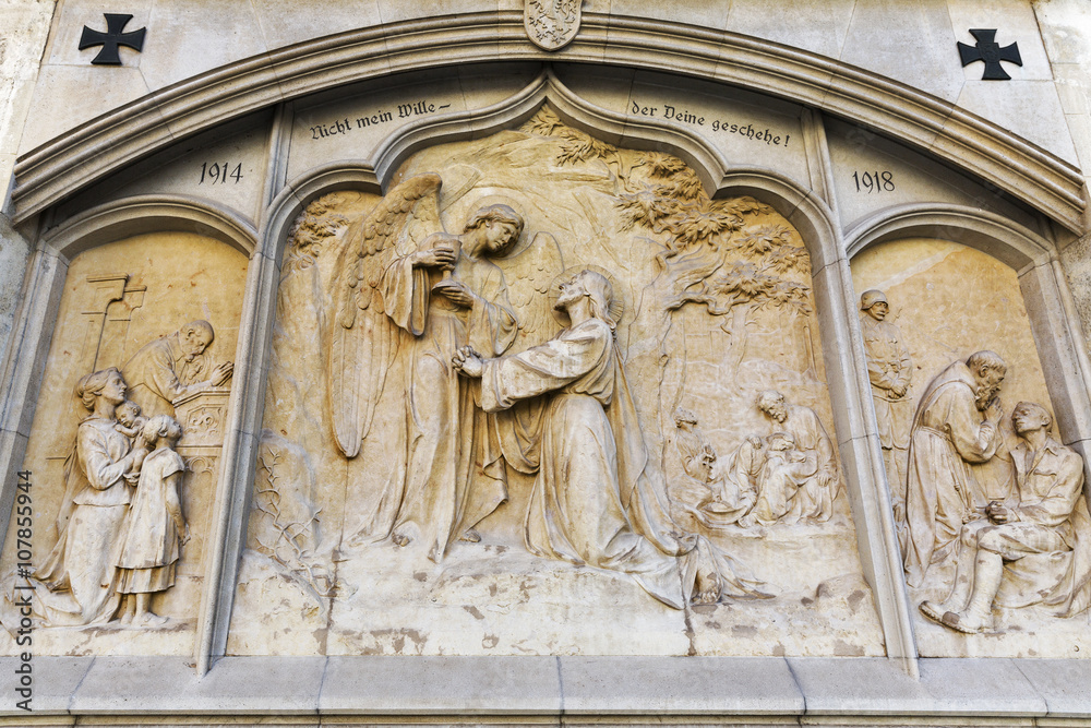 War Memorial on Graz Cathedral wall dedicated to Saint Giles