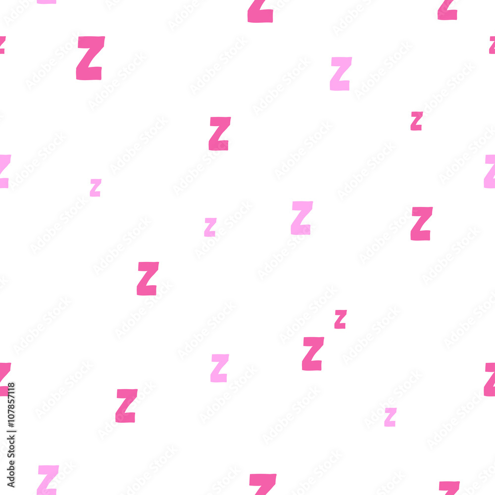 Seamless pattern with cartoon letters z