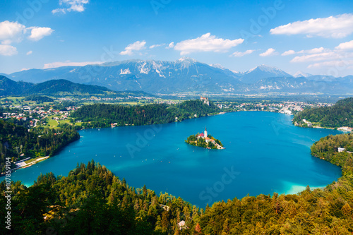 Panoramic view of Bled Lake, Slovenia © Kavita