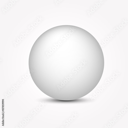 Realistic white ball. Vector illustration.