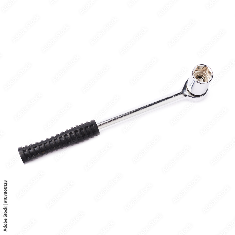 Socket wrench over white isolated background Socket wrench over white isolated background