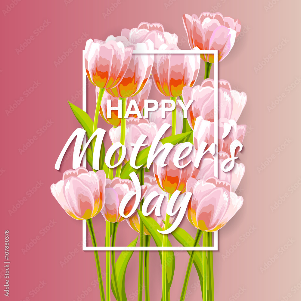 Happy Mothers Typographical Background