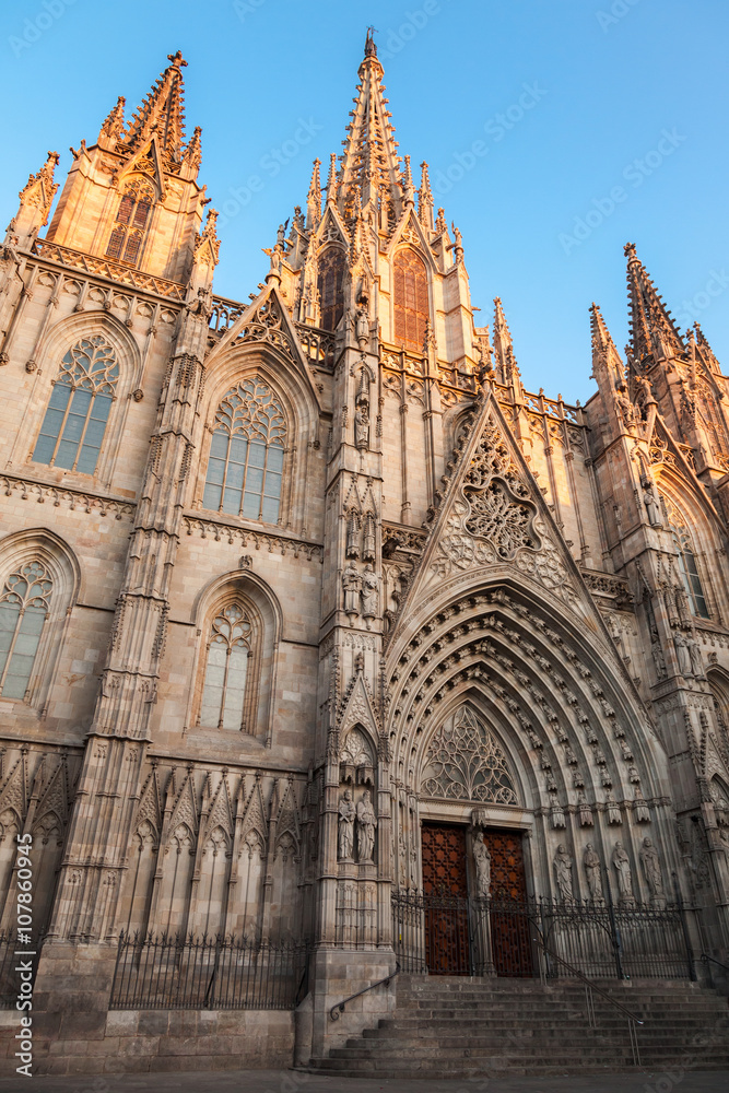 Barcelona Cathedral. Facade, vertical photo Barcelona Cathedral. Facade, vertical photo