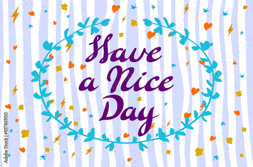 Have a nice day wishing card vector