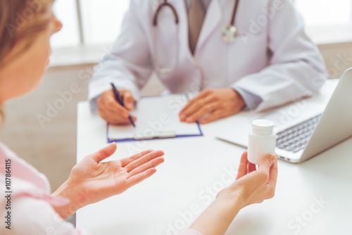 Woman at doctor