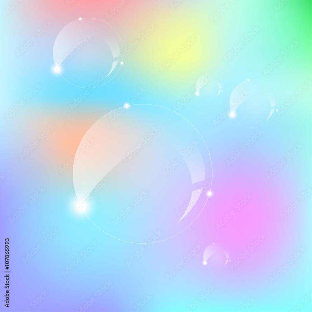 Transparent Bubble on Colorful Background Transparent Bubble on Colorful Background
