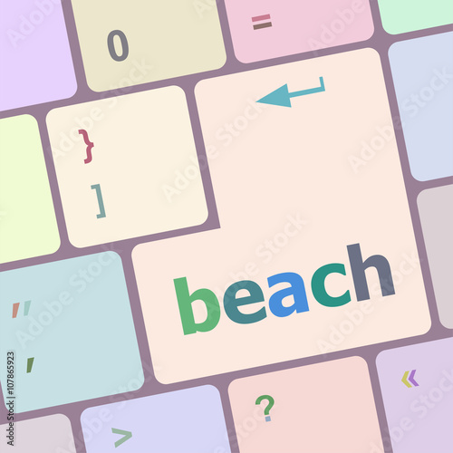 beach enter button on keyboard keys vector illustration