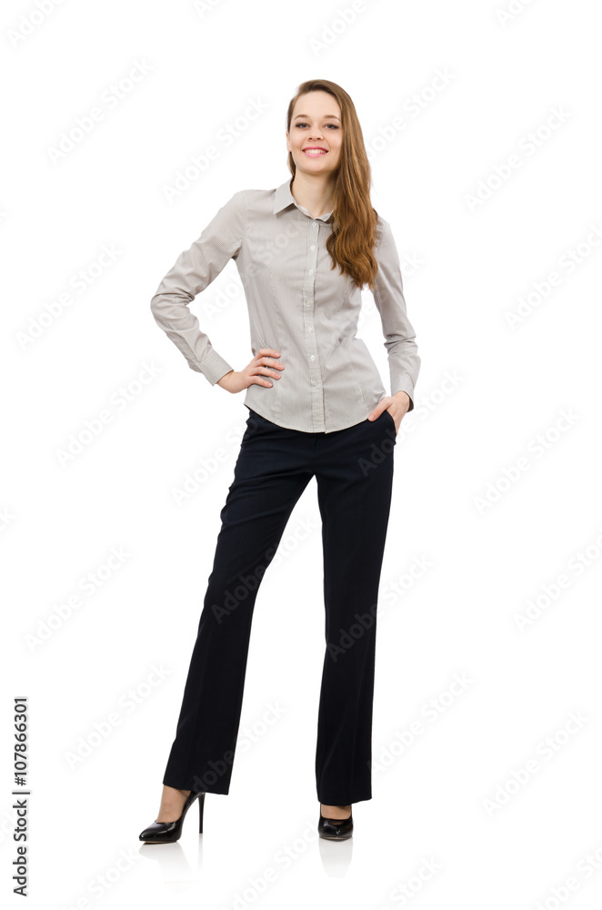 Pretty office manager isolated on white Pretty office manager isolated on white