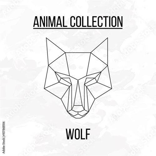 Geometric animal wolf head background
