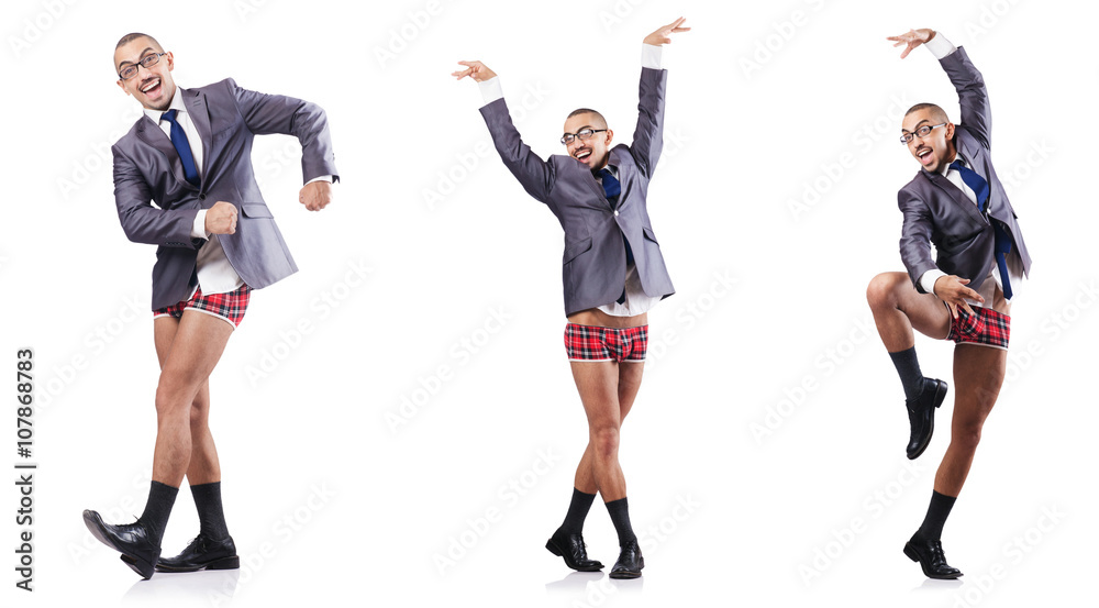Composite photo of naked businessman on white Composite photo of naked businessman on white
