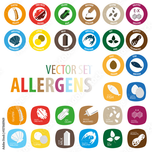 Allergens vector set