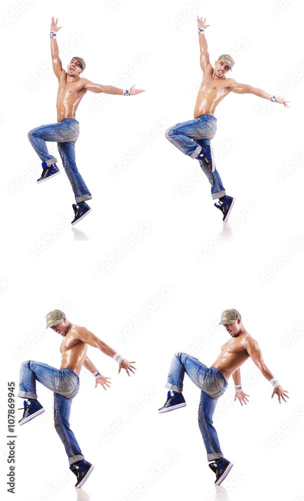 Dancer dancing dances isolated on white