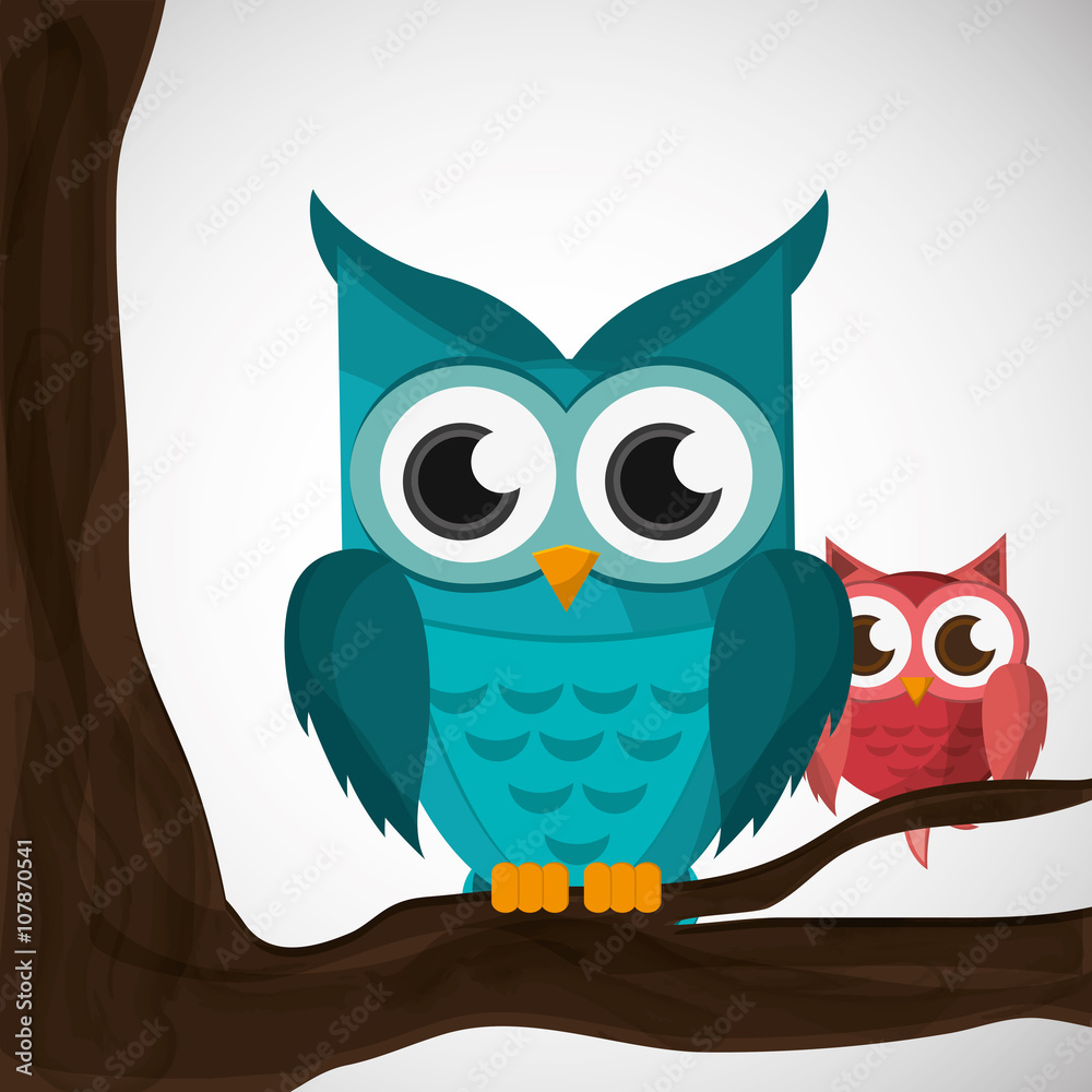 Vector illustration of an Owl, graphic design - obrazy, fototapety, plakaty 