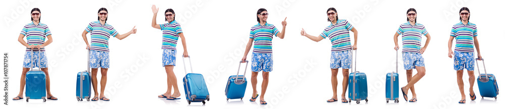Man preparing for this summer vacation Man preparing for this summer vacation