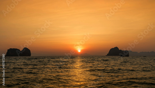 sunlight on the sea when sunset