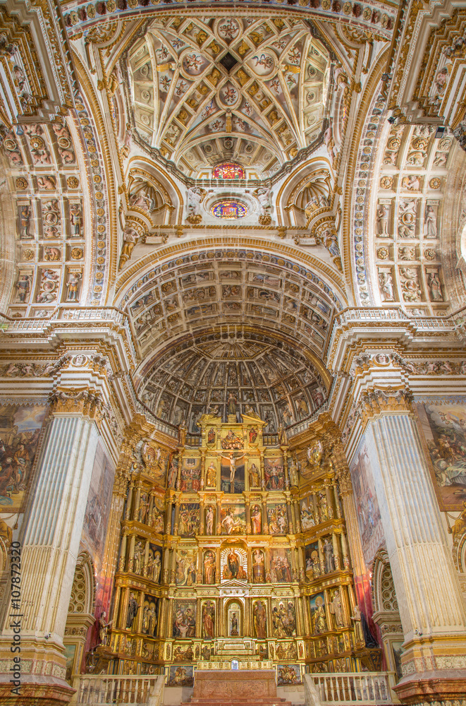 Granada - The nave of church Monasterio de San Jeronimo. - obrazy, fototapety, plakaty 