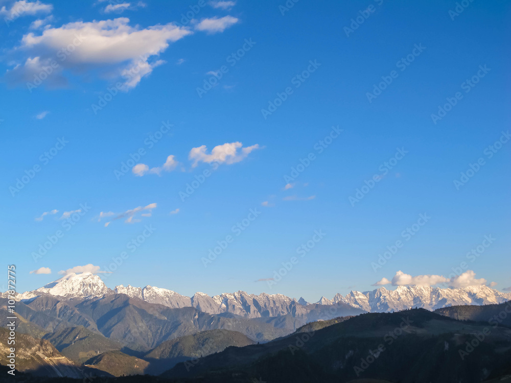 Baimang (White horse) Snow Mountain in Shangri-La, Deqin, Yunnan,China Baimang (White horse) Snow Mountain in Shangri-La, Deqin, Yunnan,China