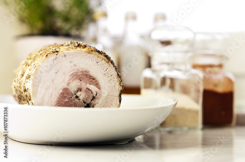 Bacon roulade with marjoram