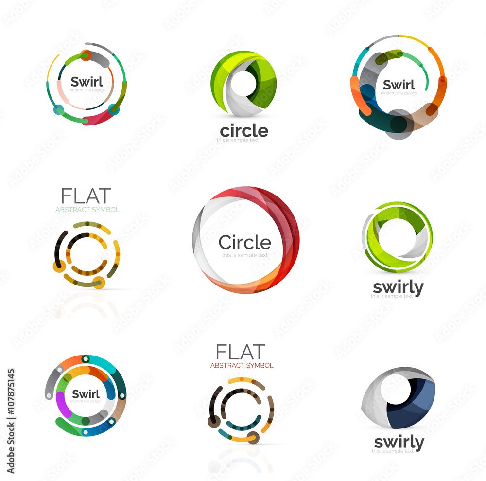 Set of various circle logos