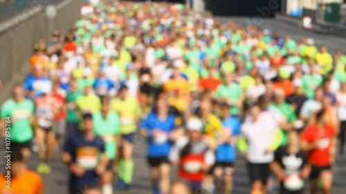 Wallpaper Mural City marathon of blurred people runners Torontodigital.ca