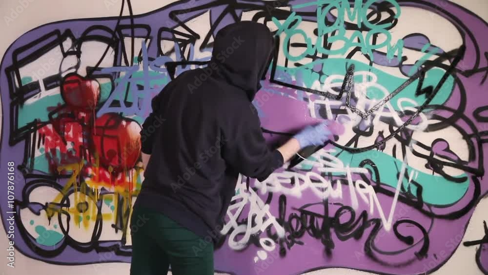 Fast motion video shot of a young girl painting graffiti fox on the wall
Fast motion video shot of a young girl painting graffiti fox on the wall