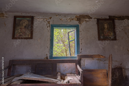 Interior of abandoned and ruined house © Falk