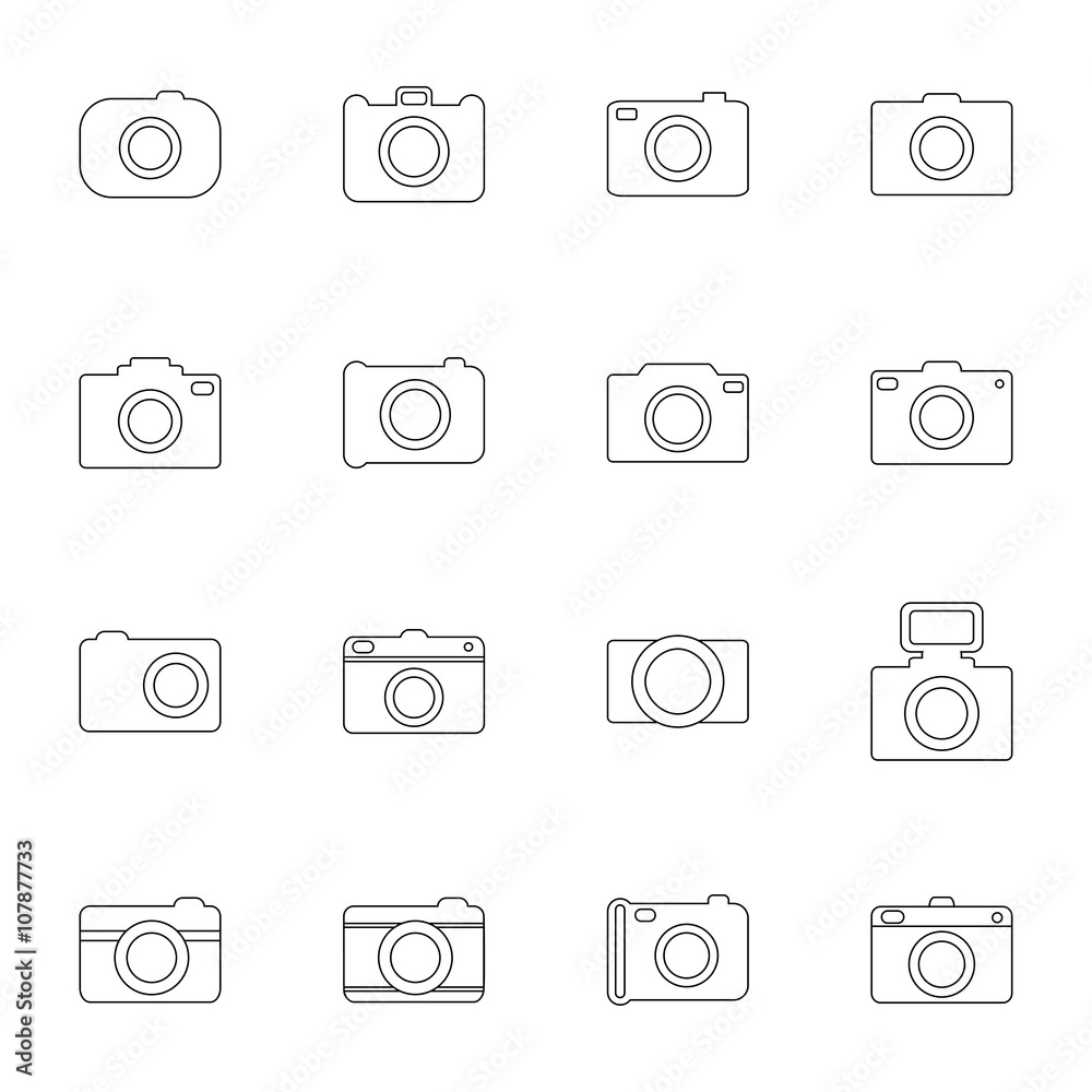 Set of photo icons, vector illustration Set of photo icons, vector illustration