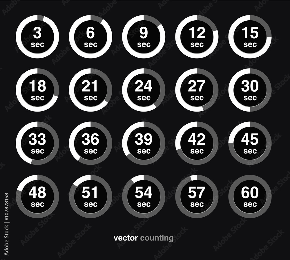 Collection of vector icons with watch counts. Collection of vector icons with watch counts.