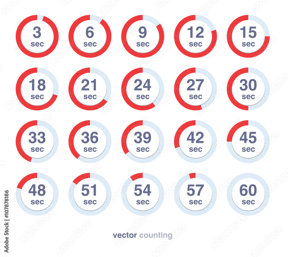 Collection of vector icons with watch counts. Collection of vector icons with watch counts.