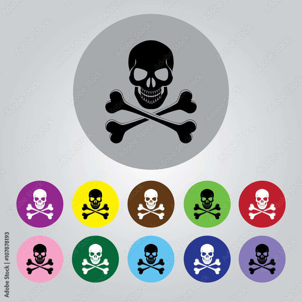 Fototapeta premium Skull and crossbones vector icon