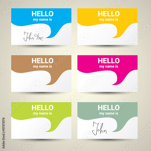 Hello My Name Is... Name Tag Set. 