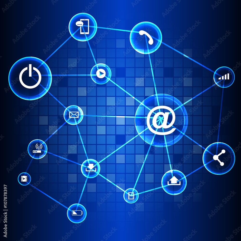 Abstract Technology circuit background with icon  vector illustration