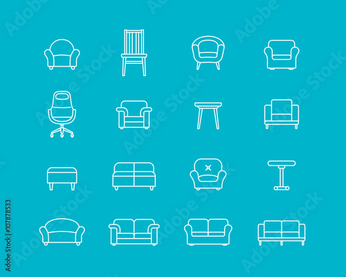 Furniture vector icons