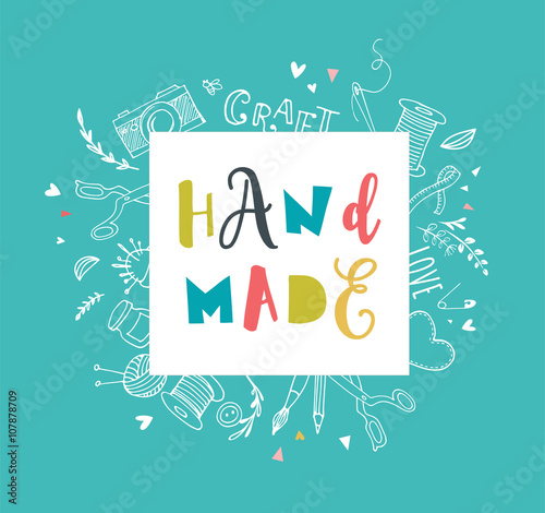 Handmade, crafts workshop, art fair and festival poster