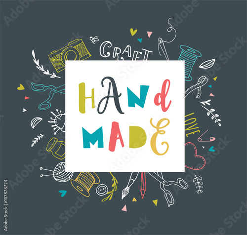 Handmade, crafts workshop, art fair and festival poster
