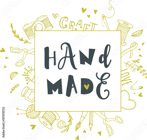 Handmade, crafts workshop, art fair and festival poster
