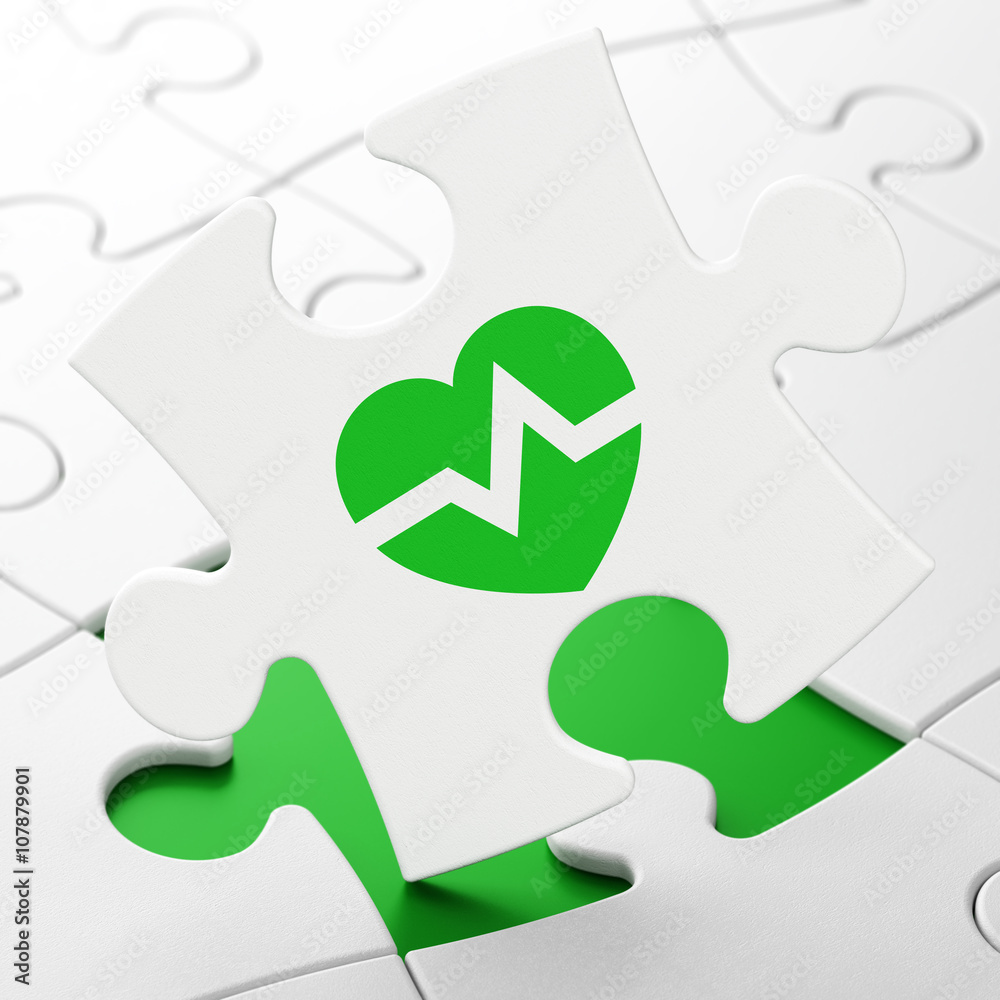 Healthcare concept: Heart on puzzle background Healthcare concept: Heart on puzzle background
