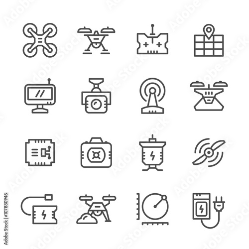 Set line icons of quadrocopter