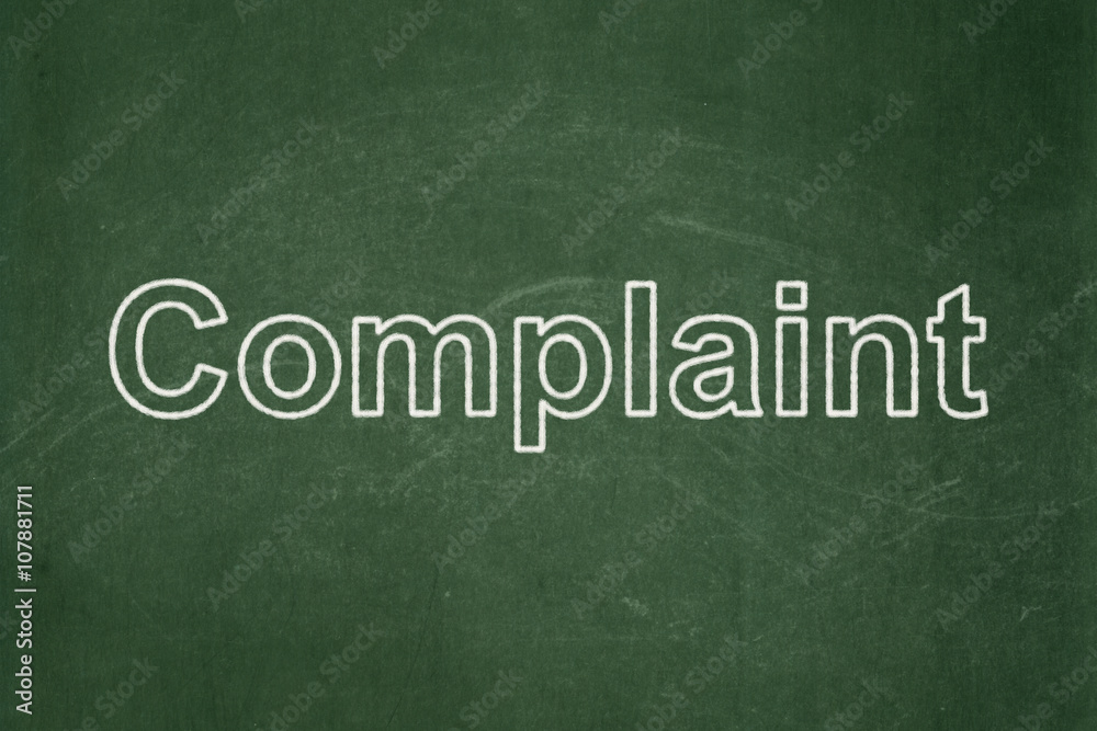 Fototapeta premium Law concept: Complaint on chalkboard background