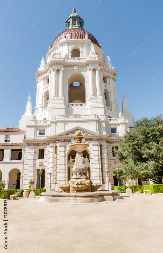 Pasadena City Hall in Mediterranean Revival and Spanish Colonial architecture