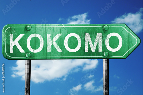 kokomo road sign , worn and damaged look photo