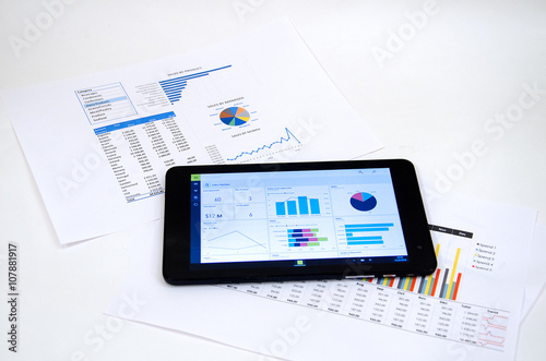 Finance dashboard and tablet