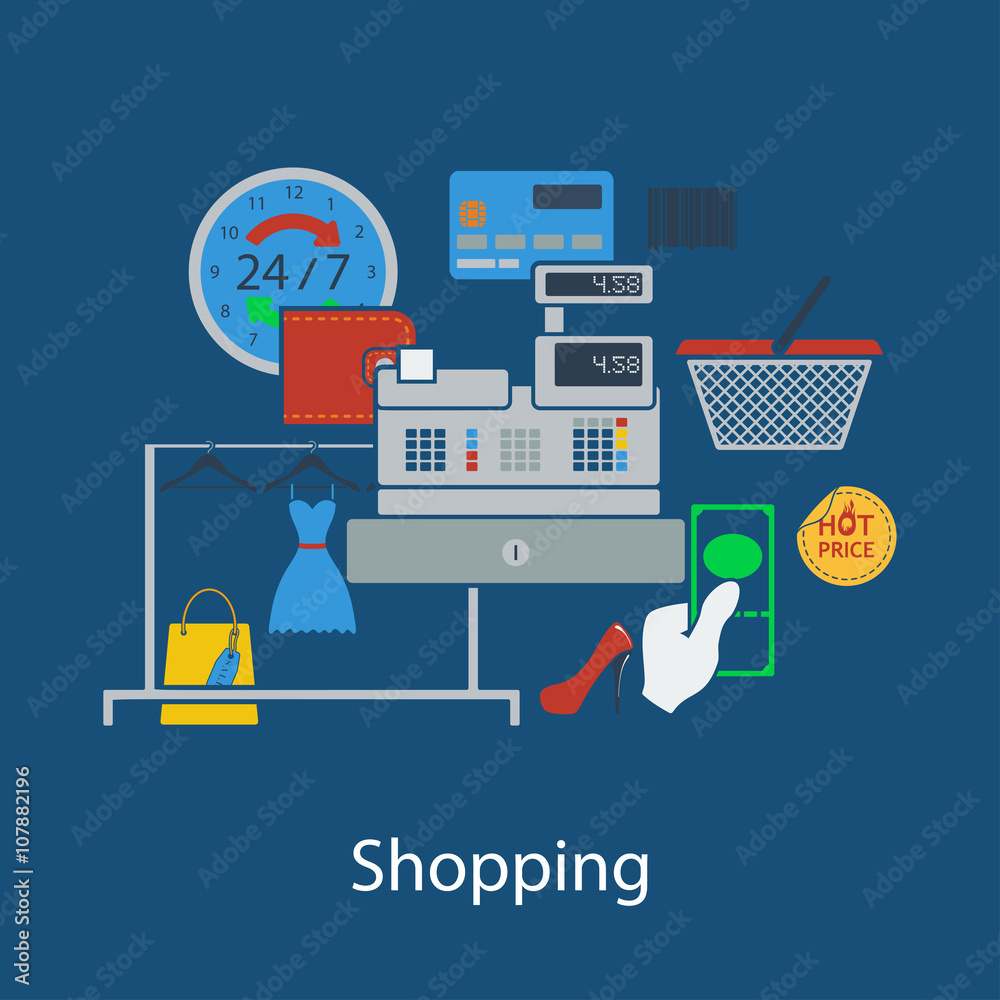 Shopping flat design Shopping flat design