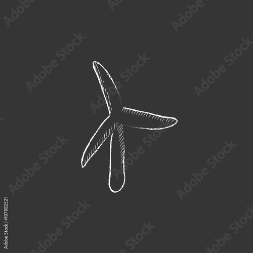 Windmill. Drawn in chalk icon.